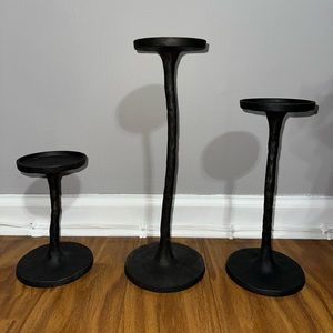 Pottery Barn Petaluma Iron Pillar Candleholders